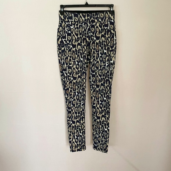 NYGARD Lux Denim 360 4 Way Stretch Jegging Collant Jean Animal Print Small 6-8 - Picture 1 of 11